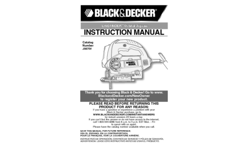 Black and Decker JS670V User Manual