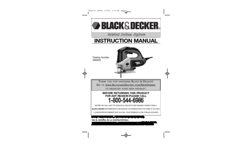 Black and Decker JS620G User Manual