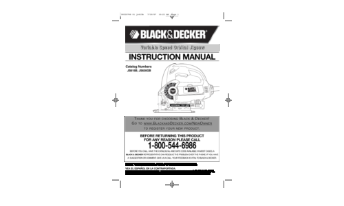 Black and Decker JS615B User Manual