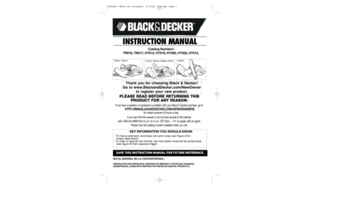 Black and Decker HT018 User Manual