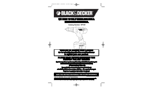 Black and Decker HP18V User Manual