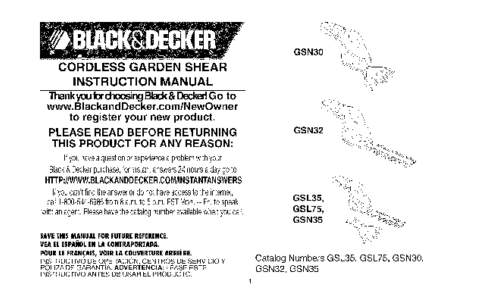 Black and Decker GSN35 User Manual