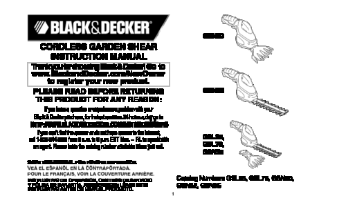 Black and Decker GSN30 User Manual