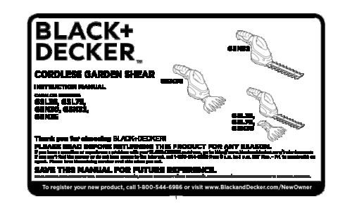 Black and Decker GSL35 User Manual