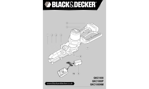 Black and Decker GKC1000P Technical Data