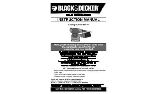 Black and Decker FS540 User Manual