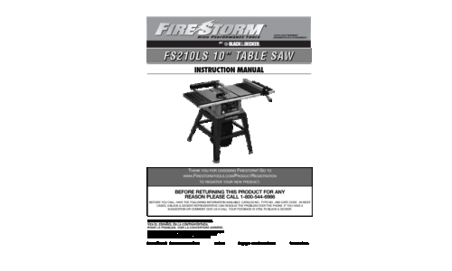 Black and Decker FIRESTORM FS210LS User Manual