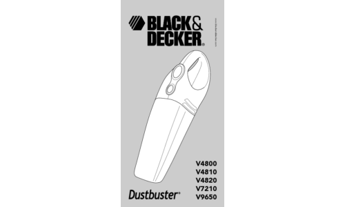 Black and Decker Dust Buster 90529140 User Manual