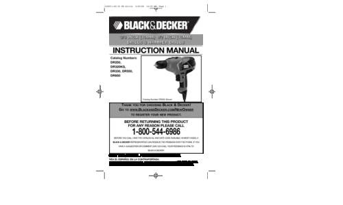 Black and Decker DR330 User Manual