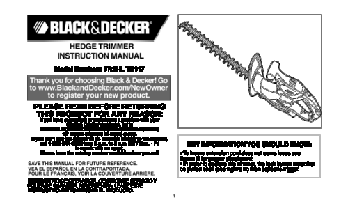 Black and Decker DE8 User Manual