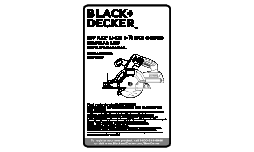 Black and Decker Circular Saws User Manual