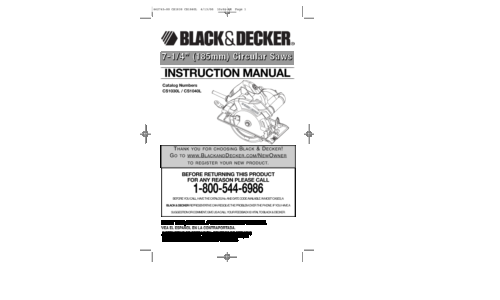 Black and Decker CS1040L User Manual