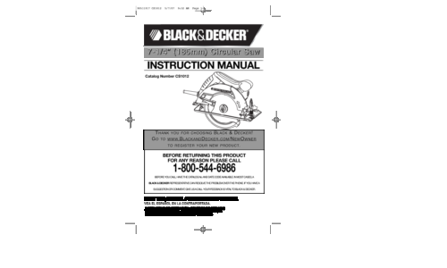 Black and Decker CS1012 User Manual