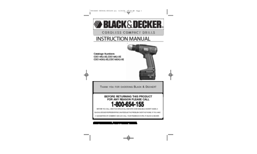 Black and Decker CDC18GK2-XE User Manual