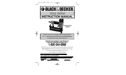 Black and Decker BDN200 User Manual