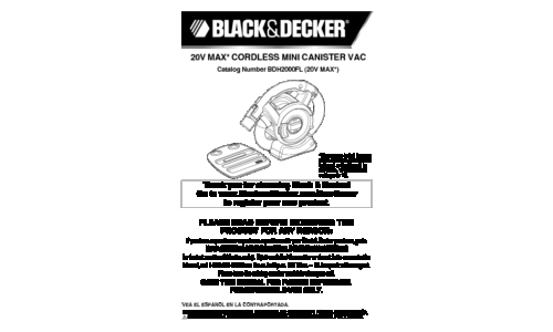 Black and Decker BDH2000FL User Manual