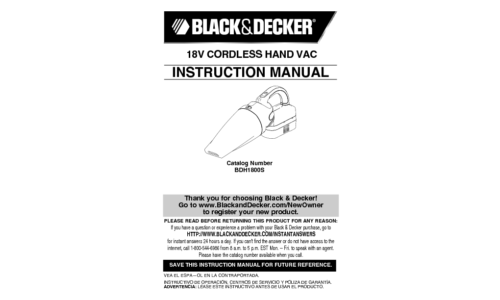 Black and Decker BDH1800S User Manual