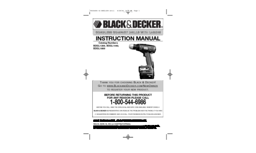 Black and Decker BDGL1800 User Manual