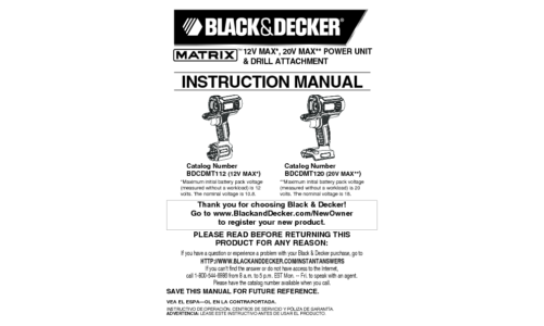 Black and Decker BDEDMT User Manual