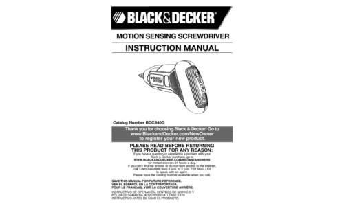 Black and Decker BDCS40G User Manual