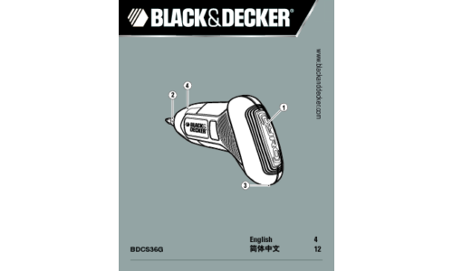 Black and Decker BDCS36G Technical Data