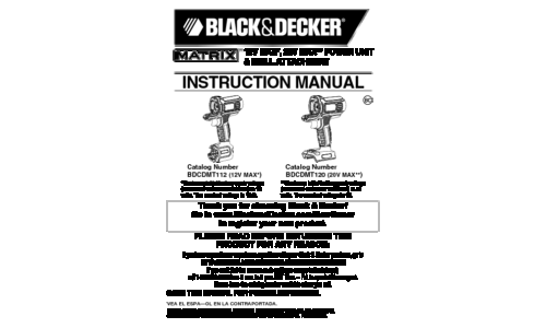 Black and Decker BDCDMT112 12V MAX User Manual