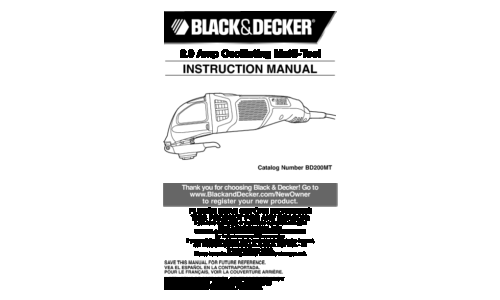 Black and Decker BD200MT User Manual