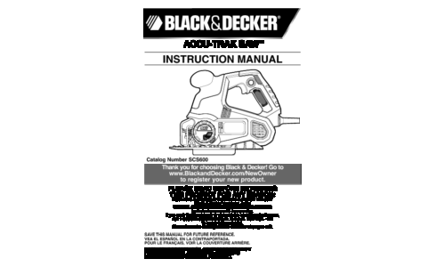 Black and Decker ACCU-TRAK SAW SCS600 User Manual