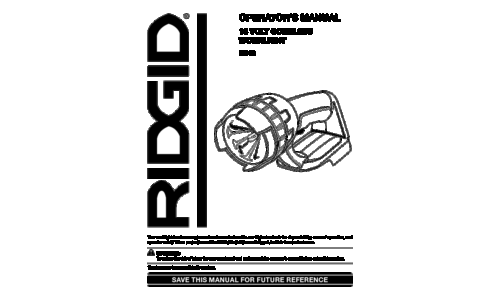 RIDGID Work Light R849 User Manual