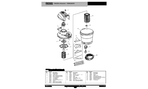 RIDGID WD620 WD935 User Manual