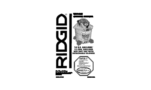 RIDGID WD1665 User Manual