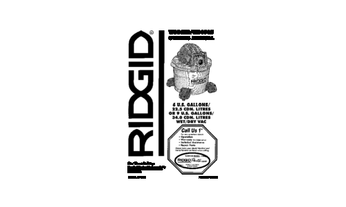 RIDGID WD0935 User Manual