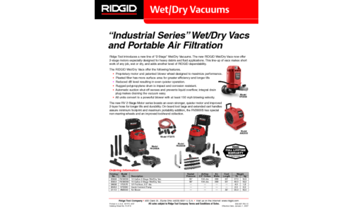 RIDGID Vacuum Cleaner RV2400A User Manual