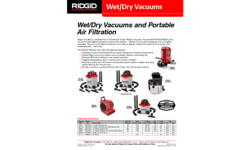 RIDGID Vacuum Cleaner AM2550 User Manual