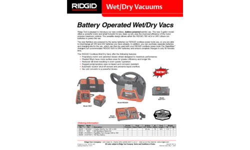 RIDGID Vacuum Cleaner AC140011 User Manual