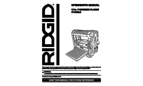 RIDGID TP1300LS User Manual