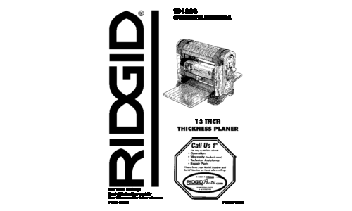 RIDGID TP1300 User Manual