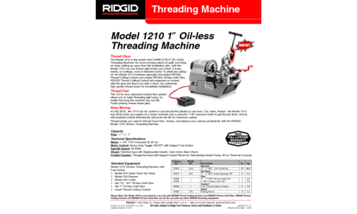 RIDGID Sewing Machine 1210 User Manual