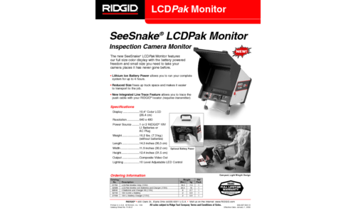 RIDGID SeeSnake LCDPak Monitor User Manual