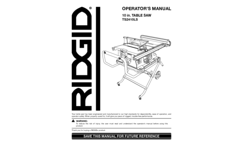 RIDGID Saw TS2410LS User Manual