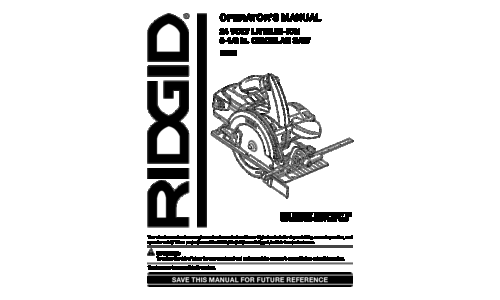 RIDGID Saw R855 User Manual