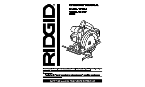 RIDGID Saw R8452 User Manual