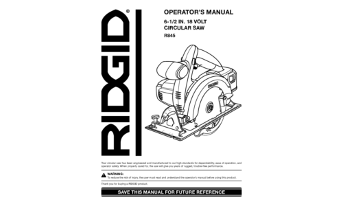 RIDGID Saw R845 User Manual