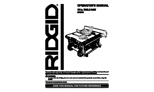 RIDGID Saw R4516 User Manual