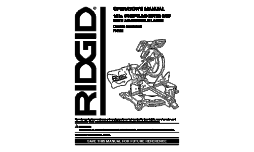 RIDGID Saw R4121 User Manual