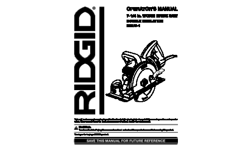 RIDGID Saw R3210-1 User Manual