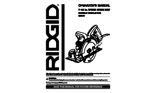 RIDGID Saw R3210 User Manual