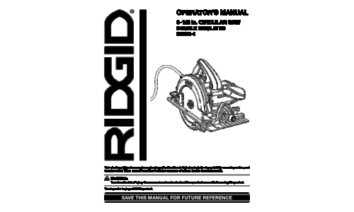 RIDGID Saw R3203-1 User Manual