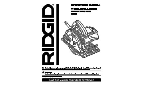 RIDGID Saw R3202 User Manual