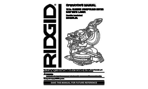 RIDGID Saw MS1290LZA User Manual